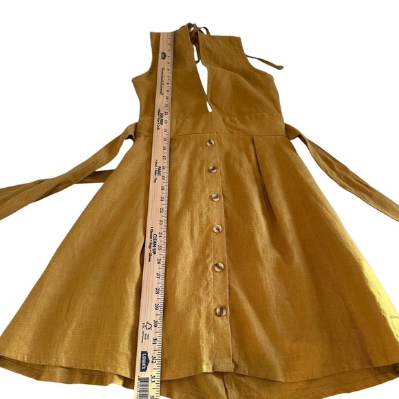 Faithful the Brand Mustard Yellow Sleeveless Dress with Button Detail in size 4 - Picture 8 of 13